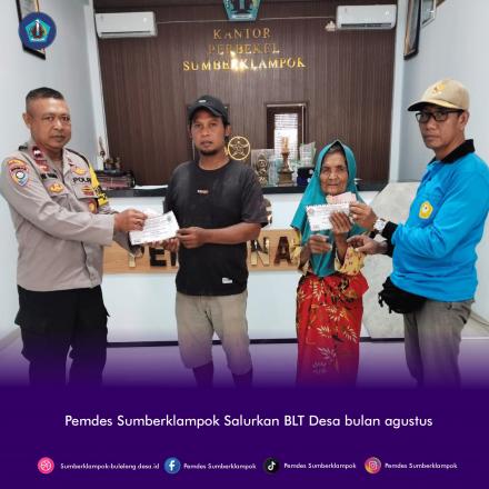 Pemdes Sumberklampok Salurkan BLT Desa bulan agustus